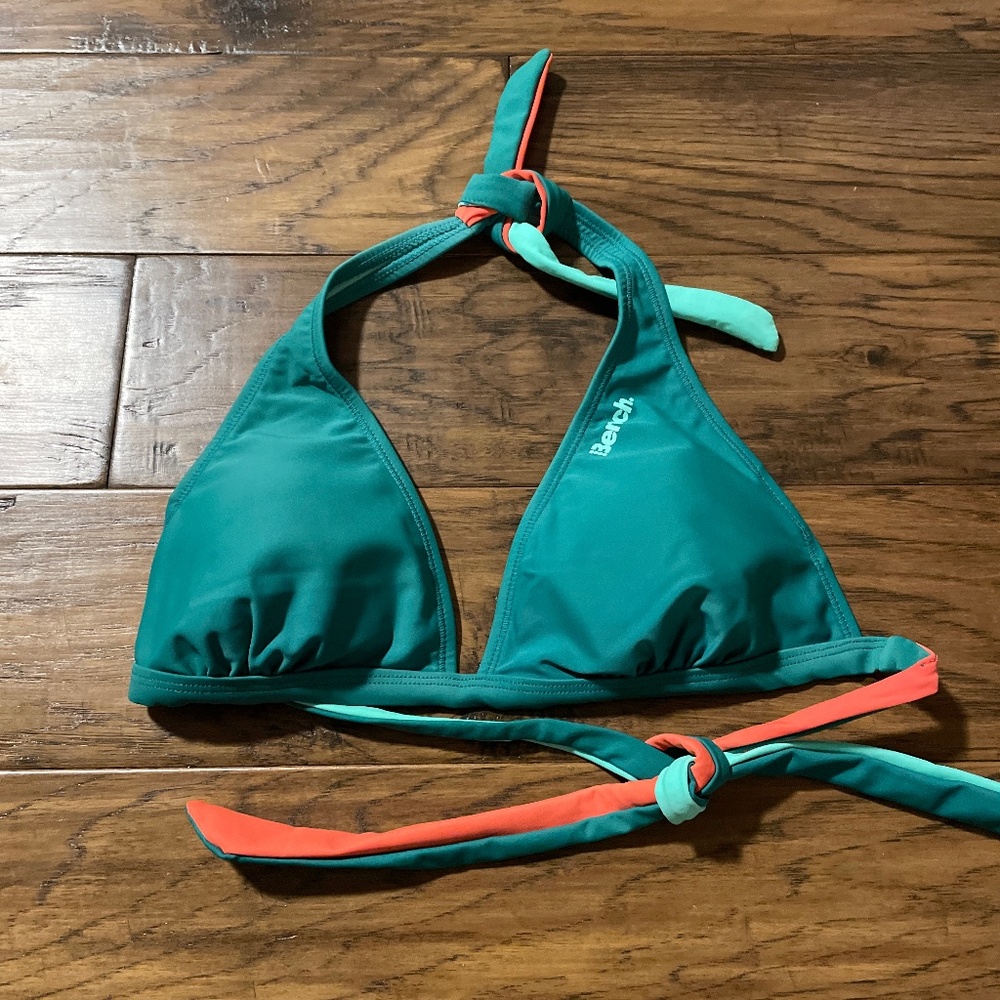 Bench halter triangle bikini swim top green size small